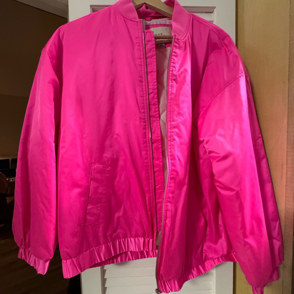 a new day Fuchsia Bomber Jacket
